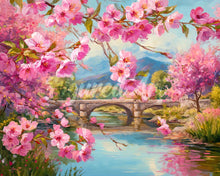 Laden Sie das Bild in den Galerie-Viewer, Diamond Painting - Kirschblütenbrücke