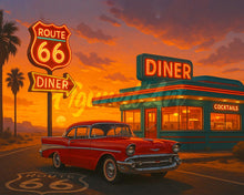Laden Sie das Bild in den Galerie-Viewer, Diamond Painting - Der Diner und der Oldtimer