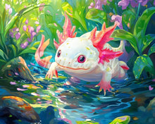 Laden Sie das Bild in den Galerie-Viewer, Diamond Painting - Schwimmender Axolotl