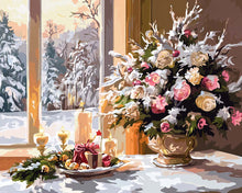 Laden Sie das Bild in den Galerie-Viewer, Diamond Painting - Romantischer Heiligabend – 40 x 50 cm auf Keilrahmen gespannt