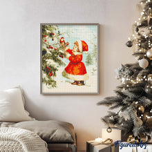 Laden Sie das Bild in den Galerie-Viewer, Diamond Painting - Süßes Weihnachtsmädchen