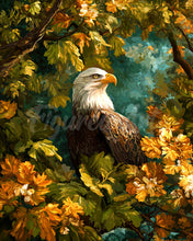 Laden Sie das Bild in den Galerie-Viewer, Diamond Painting - Adler unter goldenen Blättern