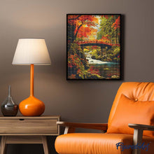 Laden Sie das Bild in den Galerie-Viewer, Diamond Painting - Rote Brücke in Japan im Herbst