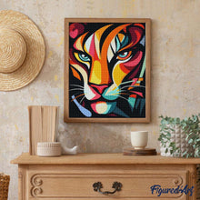 Laden Sie das Bild in den Galerie-Viewer, Diamond Painting - Kühner Abstrakter Tiger 1