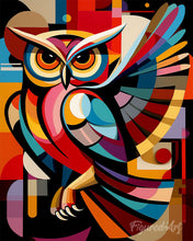 Laden Sie das Bild in den Galerie-Viewer, Diamond Painting - Kühne Abstrakte Nacht-Eule