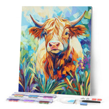 Laden Sie das Bild in den Galerie-Viewer, Diamond Painting - Highland Cow in Blüte