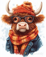 Laden Sie das Bild in den Galerie-Viewer, Diamond Painting - Highland Cow gemütliche Stimmung