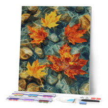 Laden Sie das Bild in den Galerie-Viewer, Diamond Painting - Bernsteinblätter auf dem Wasser