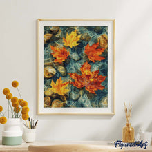Laden Sie das Bild in den Galerie-Viewer, Diamond Painting - Bernsteinblätter auf dem Wasser