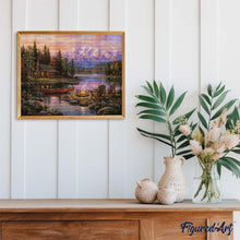 Laden Sie das Bild in den Galerie-Viewer, Diamond Painting - Lagerfeuer am See