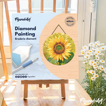 Laden Sie das Bild in den Galerie-Viewer, Diamond Painting auf Holzscheibe - Sonnenblume