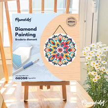 Laden Sie das Bild in den Galerie-Viewer, Diamond Painting auf Holzscheibe - Blumenmandala
