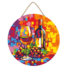 Laden Sie das Bild in den Galerie-Viewer, Diamond Painting auf Holzscheibe - Wein und Trauben