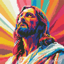 Laden Sie das Bild in den Galerie-Viewer, Mini Diamond Painting 25 x 25 cm - Strahlender Jesus