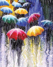 Laden Sie das Bild in den Galerie-Viewer, Diamond Painting – Regenschirme im Regen