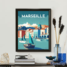 Laden Sie das Bild in den Galerie-Viewer, Diamond Painting – Reiseplakat Marseille