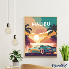 Laden Sie das Bild in den Galerie-Viewer, Diamond Painting – Reiseposter Malibu