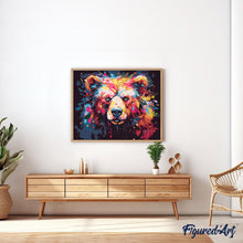 Laden Sie das Bild in den Galerie-Viewer, Bär Farbenfroh Abstrakt