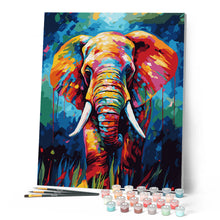 Laden Sie das Bild in den Galerie-Viewer, Elefant Farbenfroh Abstrakt