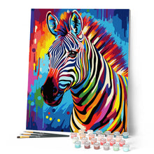 Laden Sie das Bild in den Galerie-Viewer, Zebra Farbenfroh Abstrakt