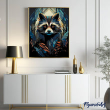 Laden Sie das Bild in den Galerie-Viewer, Waschbär Art Deco