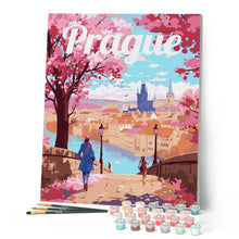 Laden Sie das Bild in den Galerie-Viewer, Reiseposter Prag in voller Blüte