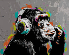 Laden Sie das Bild in den Galerie-Viewer, Malen nach Zahlen Figured'Art – Street Art Funky Schimpanse