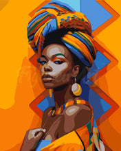 Laden Sie das Bild in den Galerie-Viewer, Malen nach Zahlen Figured'Art – Traditionelles afrikanisches Mädchen