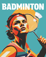 Laden Sie das Bild in den Galerie-Viewer, Malen nach Zahlen Figured'Art – Sportposter Badminton