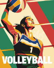 Laden Sie das Bild in den Galerie-Viewer, Malen nach Zahlen Figured'Art – Sportposter Volleyball