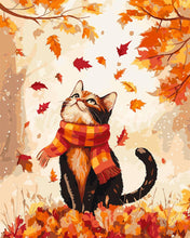 Laden Sie das Bild in den Galerie-Viewer, Malen nach Zahlen Figured'Art – Verspielte Herbstkatze