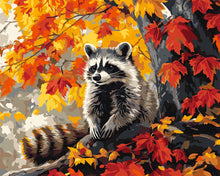 Laden Sie das Bild in den Galerie-Viewer, Malen nach Zahlen Figured'Art – Herbst-Waschbär