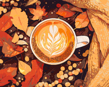 Laden Sie das Bild in den Galerie-Viewer, Malen nach Zahlen Figured'Art – Gemütlicher Herbst-Latte