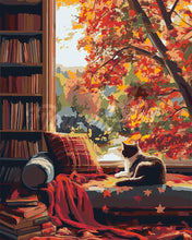 Laden Sie das Bild in den Galerie-Viewer, Malen nach Zahlen Figured'Art – Herbstblick der Katze