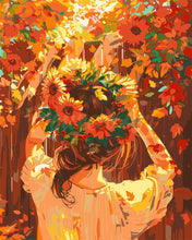 Laden Sie das Bild in den Galerie-Viewer, Malen nach Zahlen Figured'Art – Mädchen mit Herbstkranz