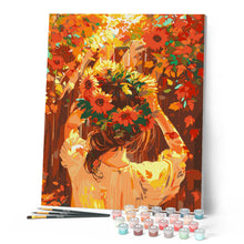 Laden Sie das Bild in den Galerie-Viewer, Mädchen mit Herbstkranz