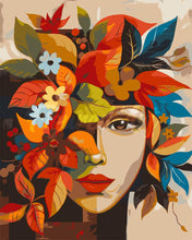 Laden Sie das Bild in den Galerie-Viewer, Malen nach Zahlen Figured'Art – Von Picasso inspiriertes Herbst-Flora-Gesicht