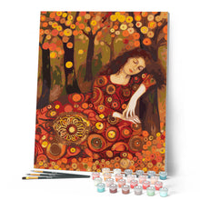 Laden Sie das Bild in den Galerie-Viewer, Von Klimt inspirierte Herbst-Dame