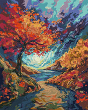 Laden Sie das Bild in den Galerie-Viewer, Malen nach Zahlen Figured'Art – Surrealer Herbst inspiriert von Van Gogh