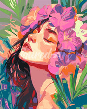 Laden Sie das Bild in den Galerie-Viewer, Malen nach Zahlen Figured'Art – Hübsches Blumenmädchen