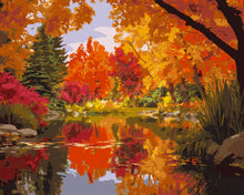 Laden Sie das Bild in den Galerie-Viewer, Malen nach Zahlen Figured'Art – Goldene Herbstbäume
