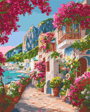Laden Sie das Bild in den Galerie-Viewer, Malen nach Zahlen Figured'Art – Blumenallee von Capri