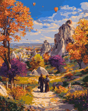 Laden Sie das Bild in den Galerie-Viewer, Malen nach Zahlen Figured'Art – Romantischer Herbst in Kappadokien
