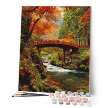 Laden Sie das Bild in den Galerie-Viewer, Rote Brücke in Japan im Herbst