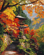 Laden Sie das Bild in den Galerie-Viewer, Malen nach Zahlen Figured'Art – Japanische Pagode im Herbst