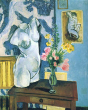 Laden Sie das Bild in den Galerie-Viewer, Malen nach Zahlen Figured'Art – Gips-Torso mit Blumenstrauß - Matisse