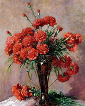 Laden Sie das Bild in den Galerie-Viewer, Malen nach Zahlen Figured'Art – Carnations in a silver vase - Abbott Fuller Graves