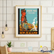 Laden Sie das Bild in den Galerie-Viewer, Neuseeland Vintage-Poster