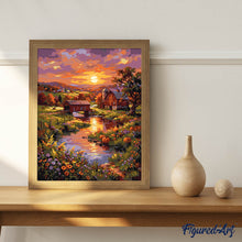 Laden Sie das Bild in den Galerie-Viewer, Sonnenuntergang im Tal der Farm