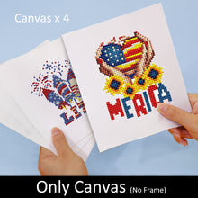 Laden Sie das Bild in den Galerie-Viewer, Mini Diamond Painting 15x20 cm (4 Stück) - Amerikanischer Geist: Patriotische Pixelkunst
